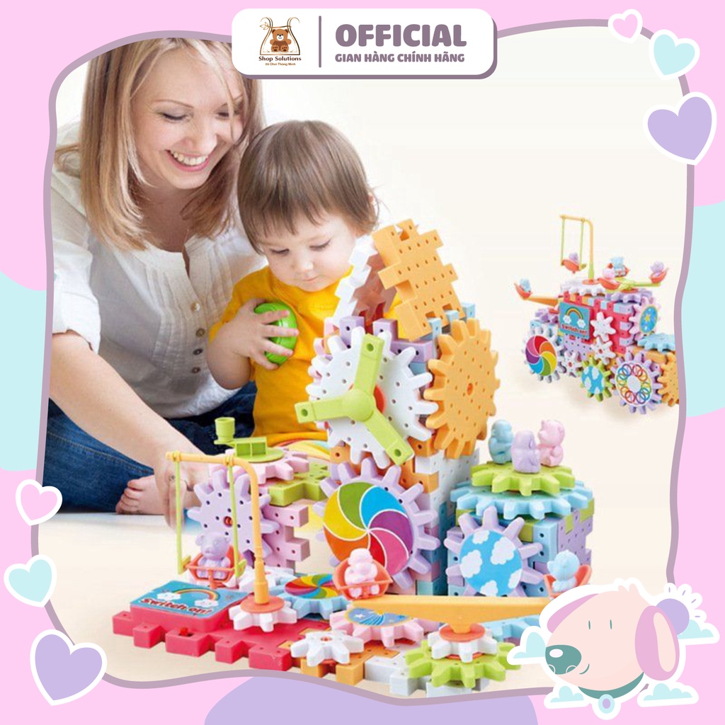Đồ Chơi Lắp Ráp Bánh Răng Vòng Xoay Chuyển Động 83 Chi Tiết, Xếp Hình Lego Giáo Dục Thông Minh Cho Bé