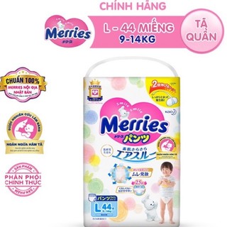 Tã bỉm quần merries hàng nội địa nhật size l cho bé 9-14kg, 44 miếng