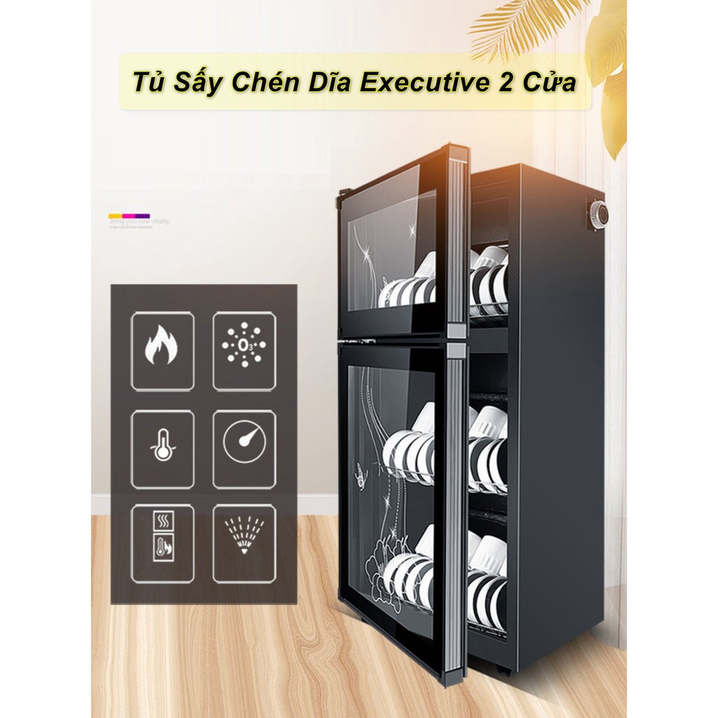 Tủ Sấy Chén Dĩa 2 Cửa Executive - hàng cao cấp