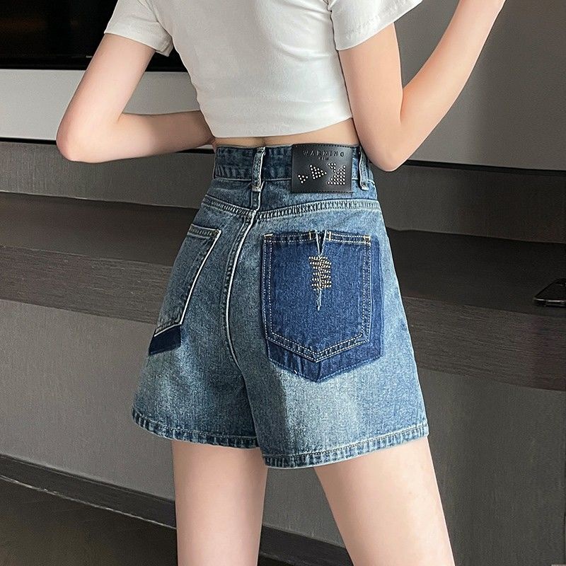 Quần Short Denim Lưng Cao Dáng Chữ a Ống Rộng Phong Cách Thời Trang Mùa Hè Mới Cho Nữ