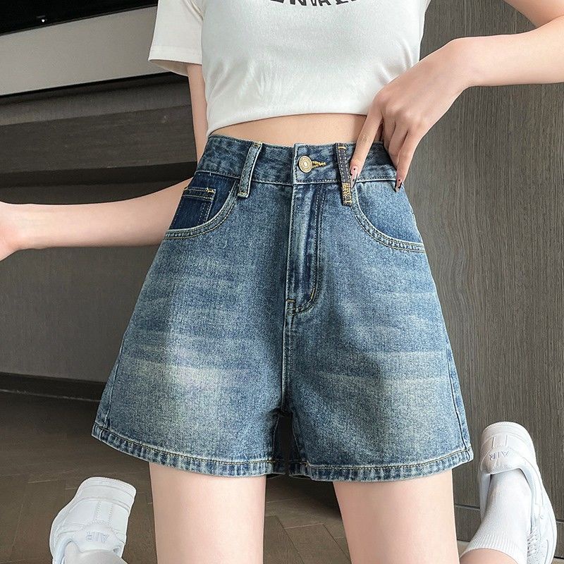 Quần Short Denim Lưng Cao Dáng Chữ a Ống Rộng Phong Cách Thời Trang Mùa Hè Mới Cho Nữ
