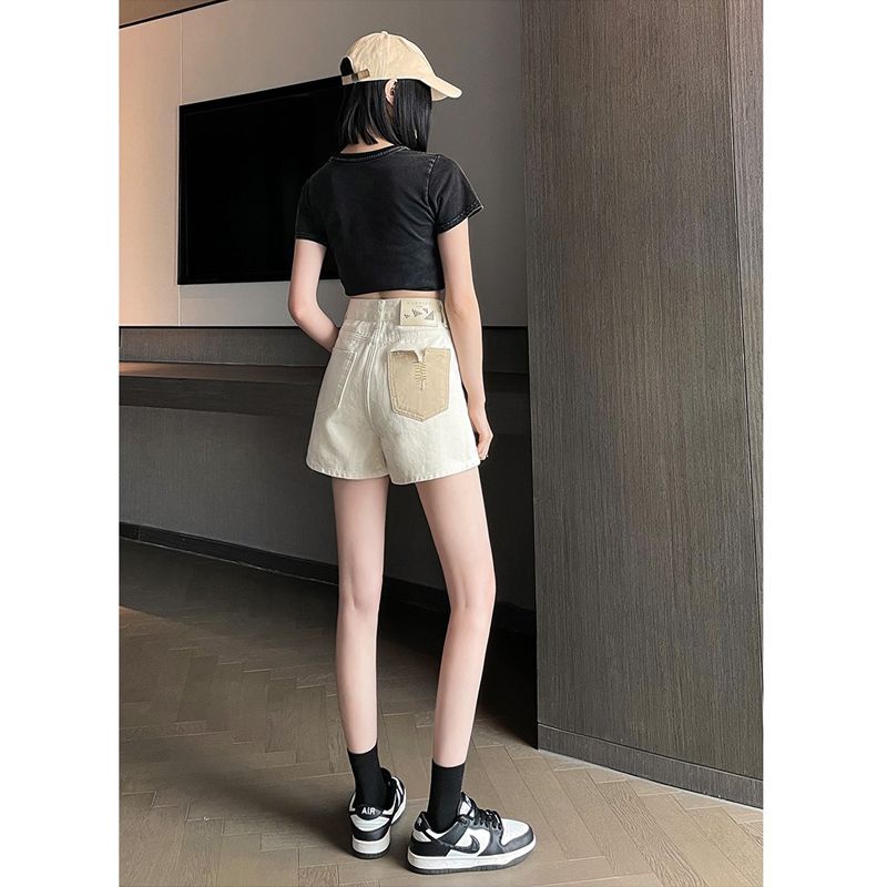 Quần Short Denim Lưng Cao Dáng Chữ a Ống Rộng Phong Cách Thời Trang Mùa Hè Mới Cho Nữ