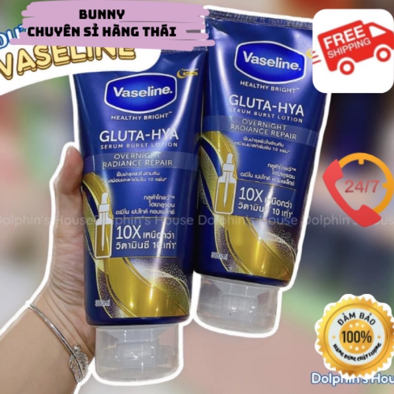 Dưỡng thể Vaseline 𝟏𝟎𝐗 𝐇𝐞𝐚𝐥𝐭𝐡𝐲 𝐁𝐫𝐢𝐠𝐡𝐭 𝐆𝐥𝐮𝐭𝐚 𝐇𝐘𝐀 𝐁𝐮𝐫𝐬𝐭 𝐎𝐯𝐞𝐫 𝐍𝐢𝐠𝐡𝐭 ✨✨