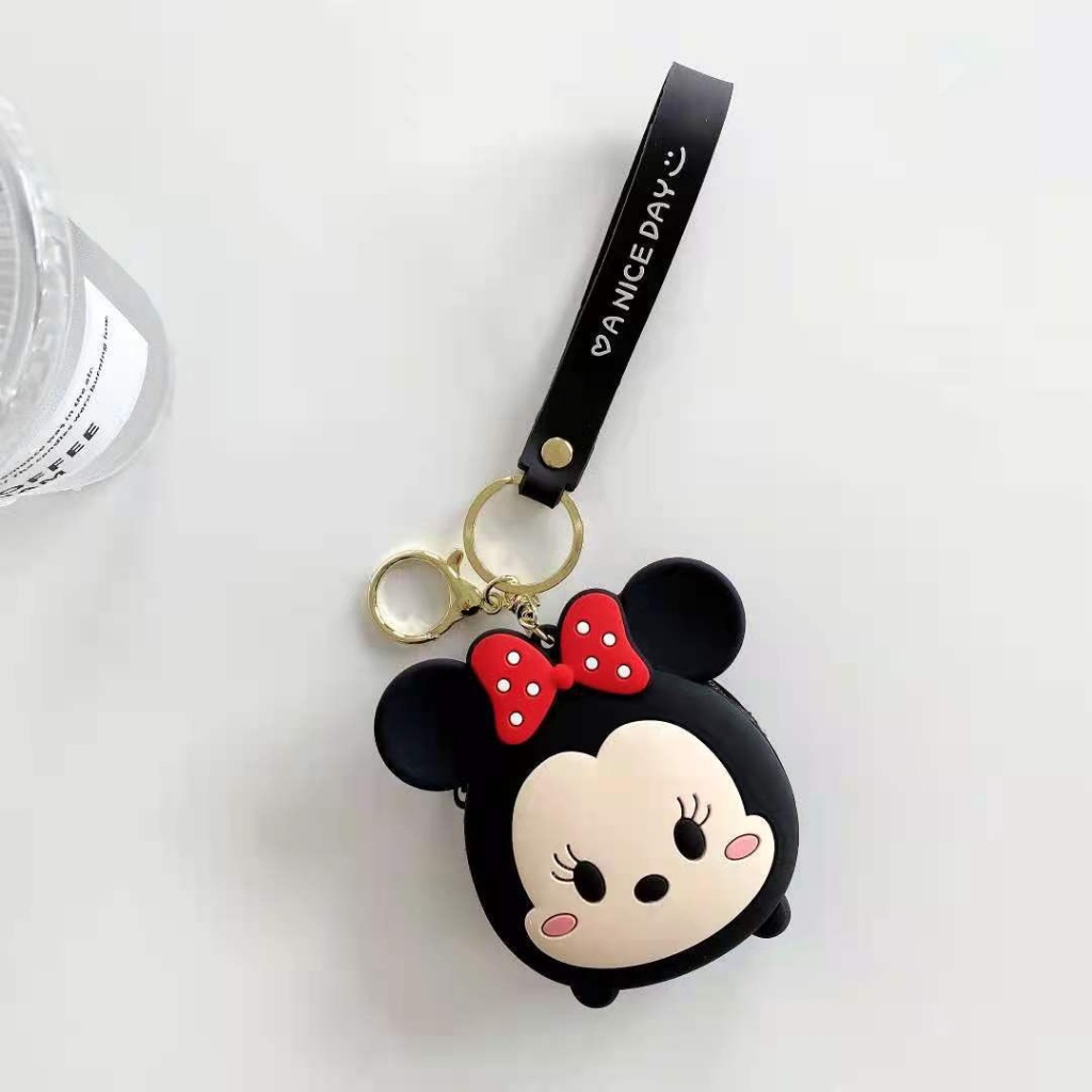 Ví đựng đồ mini có dây kéo khoá làm bằng silicon hoạ tiết hoạt hình dễ thương