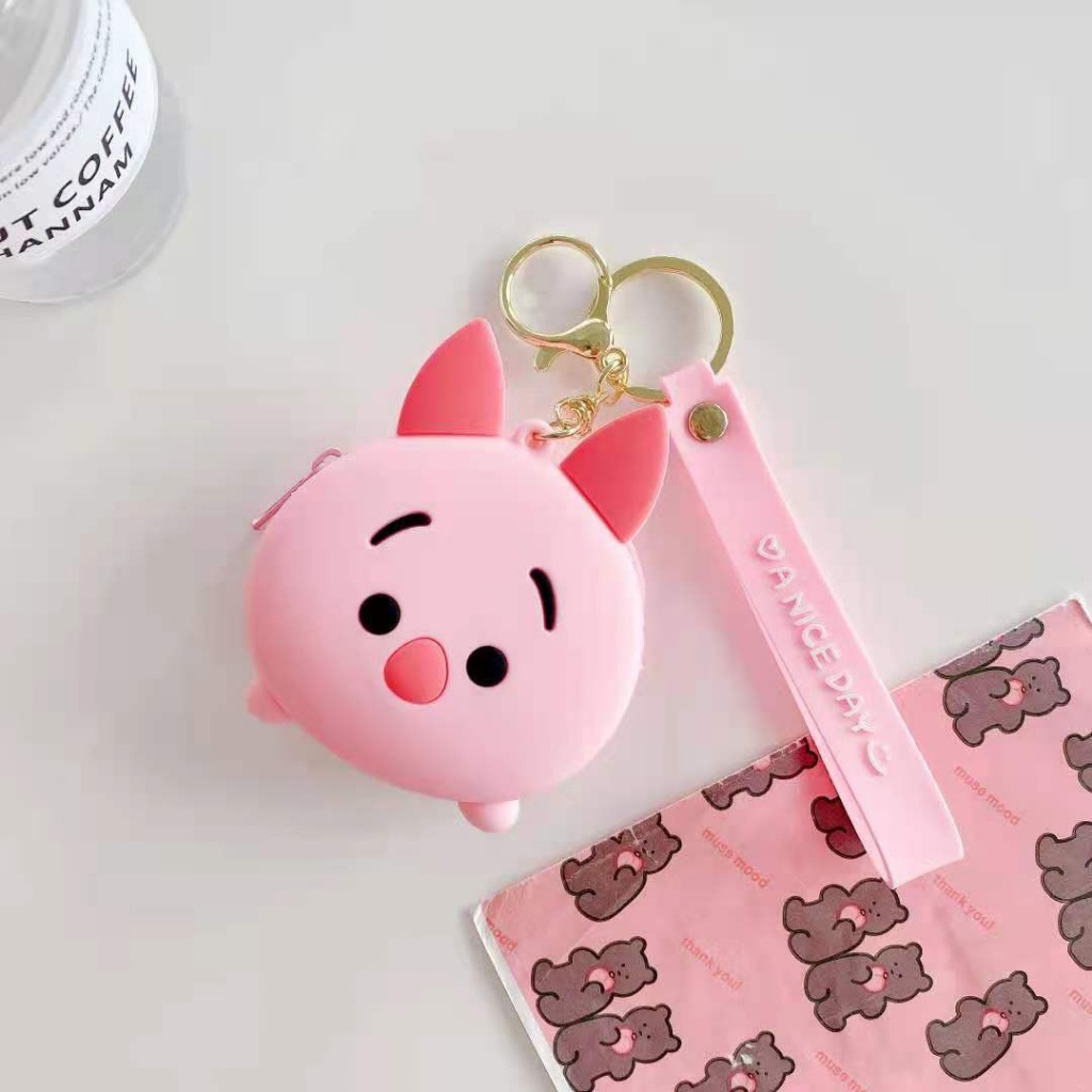 Ví đựng đồ mini có dây kéo khoá làm bằng silicon hoạ tiết hoạt hình dễ thương