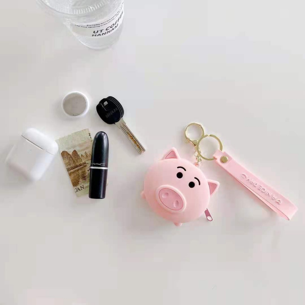 Ví đựng đồ mini có dây kéo khoá làm bằng silicon hoạ tiết hoạt hình dễ thương