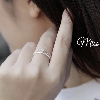 Nhẫn vương miện freesize bạc ta