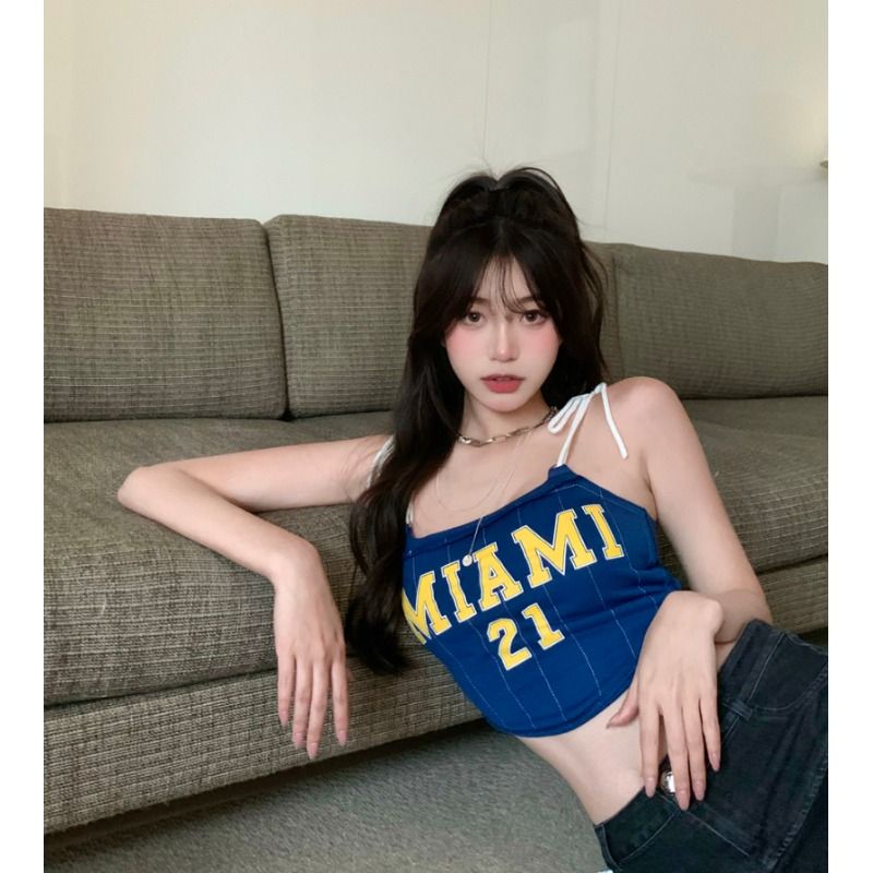 Jiashucheng Áo Hai Dây Dáng Ngắn Phong Cách Âu Mỹ Thời Trang Mùa Hè Cho Nữ