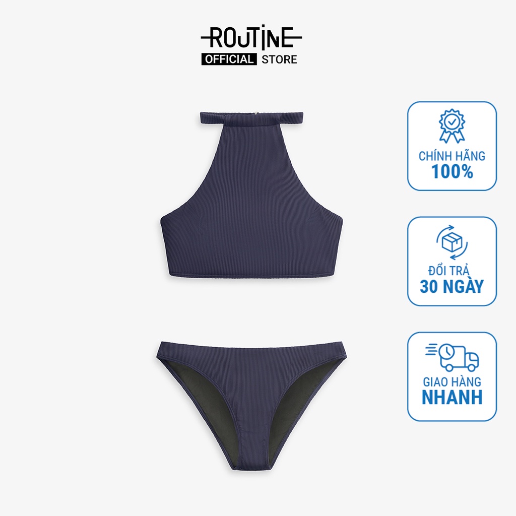 Đồ Bơi Bikini Nữ 2 Mảnh Cổ Yếm Cạp Thấp Nylon Trơn - Routine 10S23SWIW004