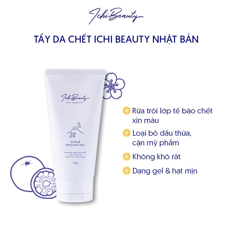 Gel tẩy da chết, tẩy tế bào chết vật lý Nhật Bản Ichi Beauty 120g | BigBuy360 - bigbuy360.vn