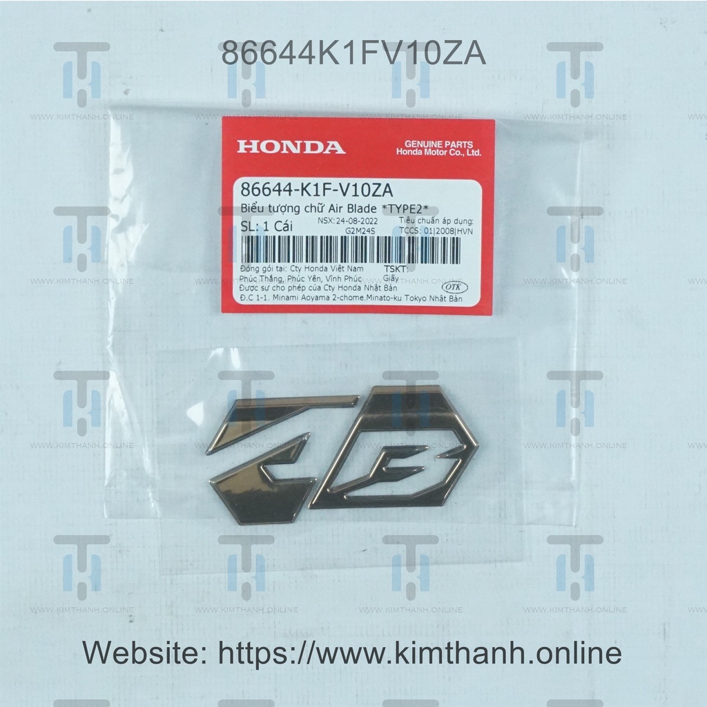 Tem logo ốp đèn Airblade 2020 Honda VN _ 86644K1F