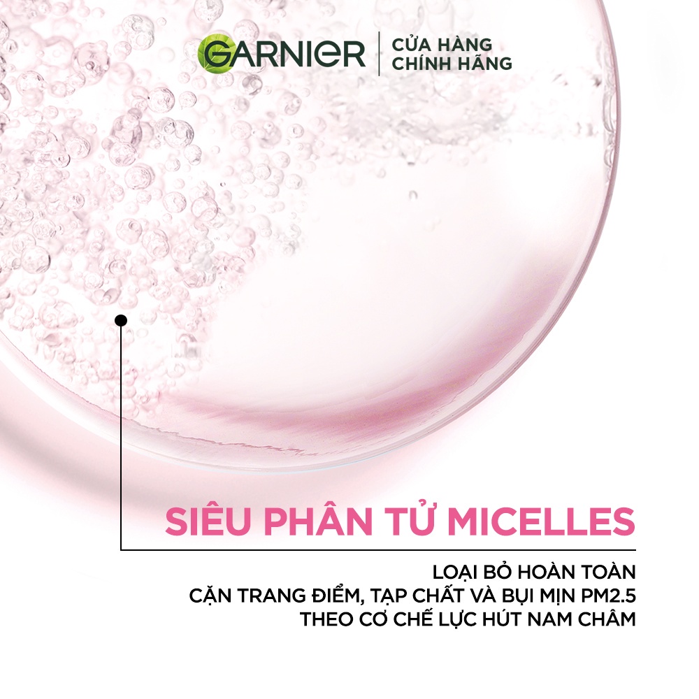 Bộ 2 nước làm sạch và tẩy trang cho da nhạy cảm (nắp hồng) Garnier 400ml x 2