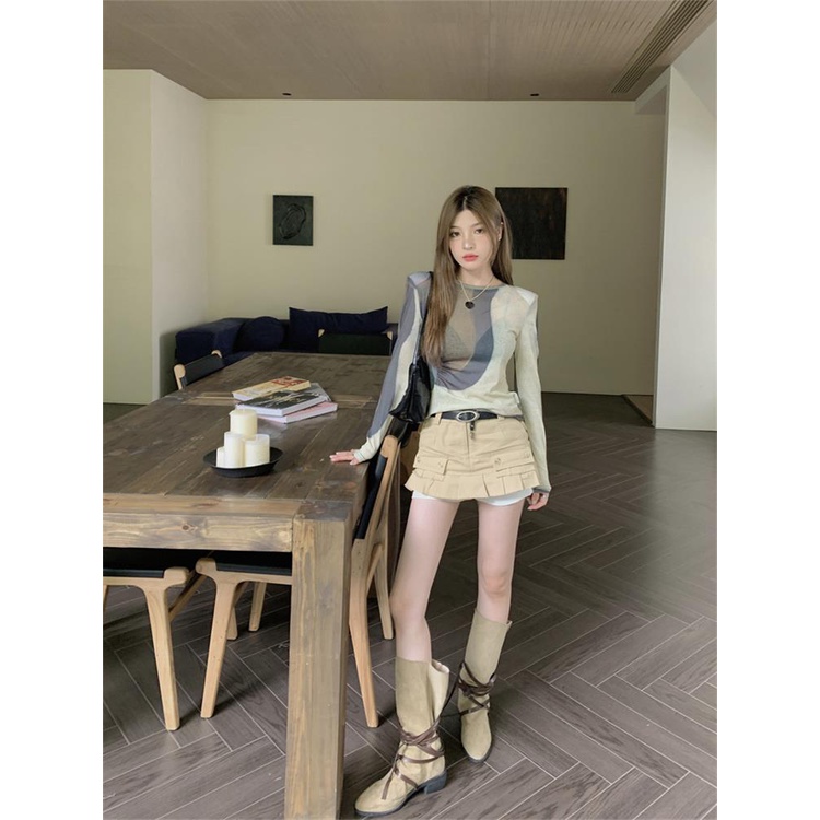 Áo Thun Ngắn Tay Dài Dáng Ôm In Họa Tiết Phong Cách Hong Kong Cổ Điển Thời Trang Mùa Hè Hàng Mới Dành Cho Bạn Nữ