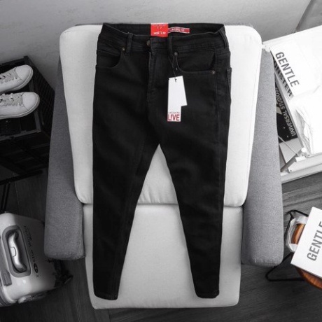 Quần Jean Nam TRƠN 2 Màu Form SlimFit Mềm Mịn Co Giãn Hàng Xuất Xịn Có Big Size 36