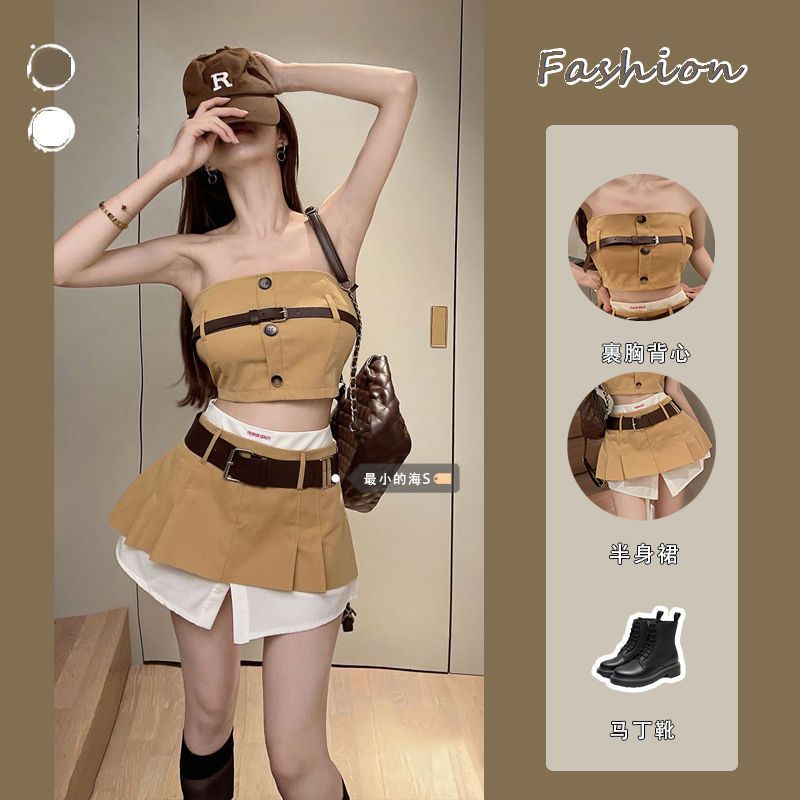 Jiashucheng Áo Ống Phong Cách Mỹ Mùa Hè Mới Dễ Phối Đồ Cho Nữ