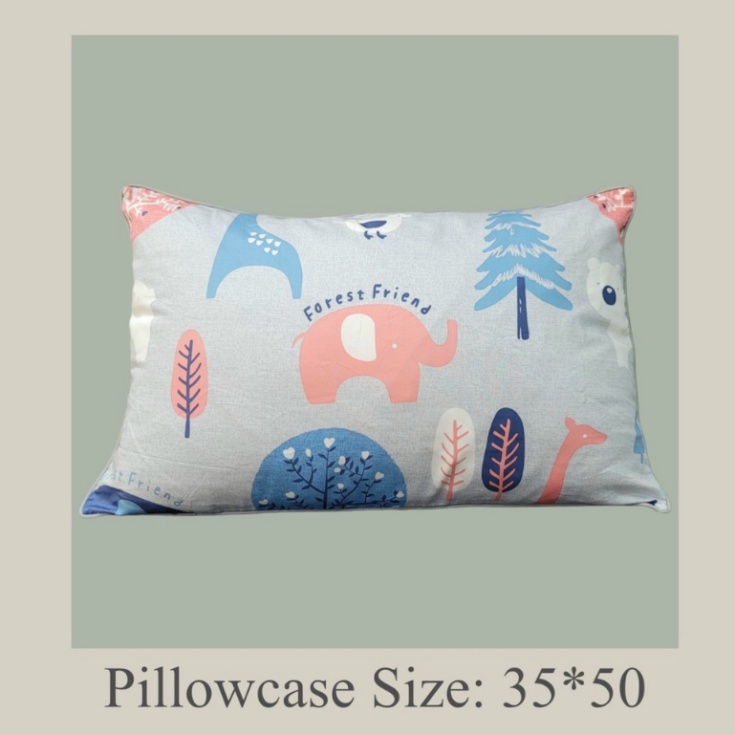 Gối trẻ em Ameli tặng kèm ruột size 30x50cm, Gối cho bé đi học thoáng khí chất cotton Hàn cao cấp Bongchipbeading