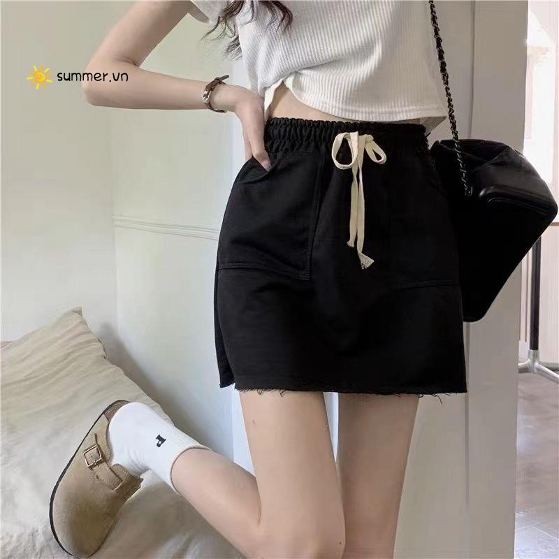 Chân Váy Chữ A Lưng Cao Phối Dây Rút Phong Cách Hàn Quốc Thời Trang Xuân Hè Mới Cho Nữ