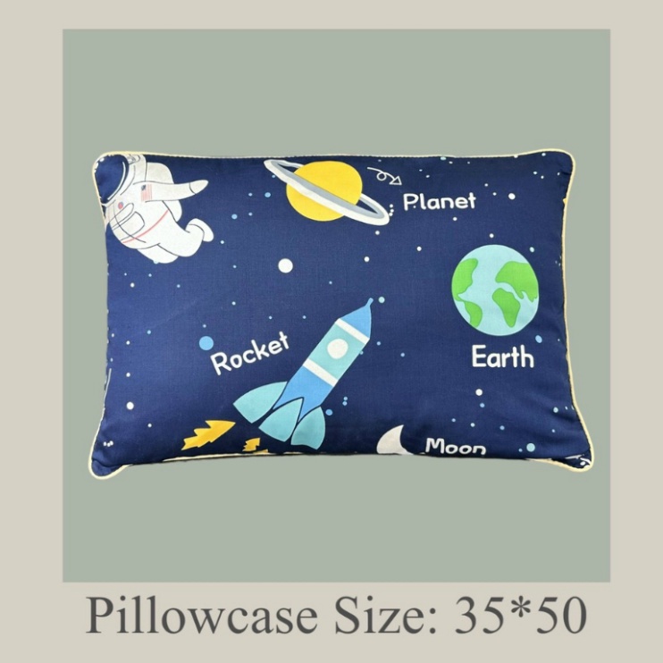 Gối trẻ em Ameli tặng kèm ruột size 30x50cm, Gối cho bé đi học thoáng khí chất cotton Hàn cao cấp Bongchipbeading