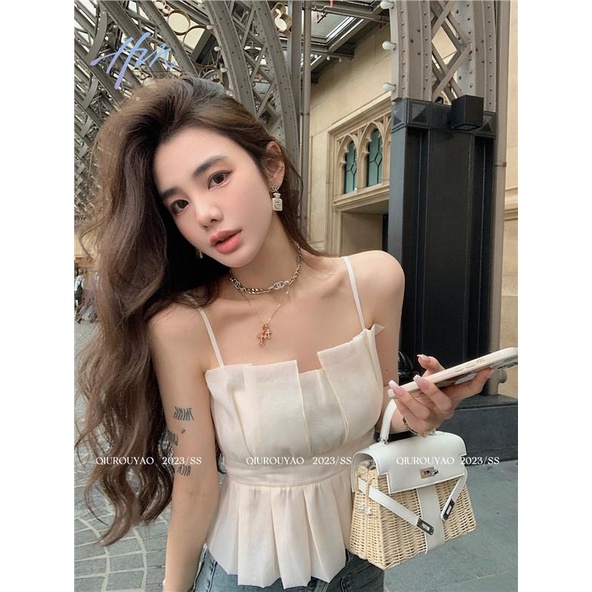 Áo Hai Dây Mỏng Mùa Hè 2023 Phong Cách Mới Cho Nữ