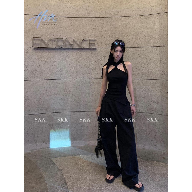 Áo Hai Dây Mùa Hè Màu Trơn Phong Cách Niche Nóng Bỏng Cho Nữ