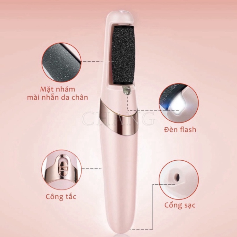 Máy Chà Gót Chân Tự Động, Tẩy Tế Bào Chết Tại Nhà Sạc Pin Tích Điện 2 Đầu Mài CG1