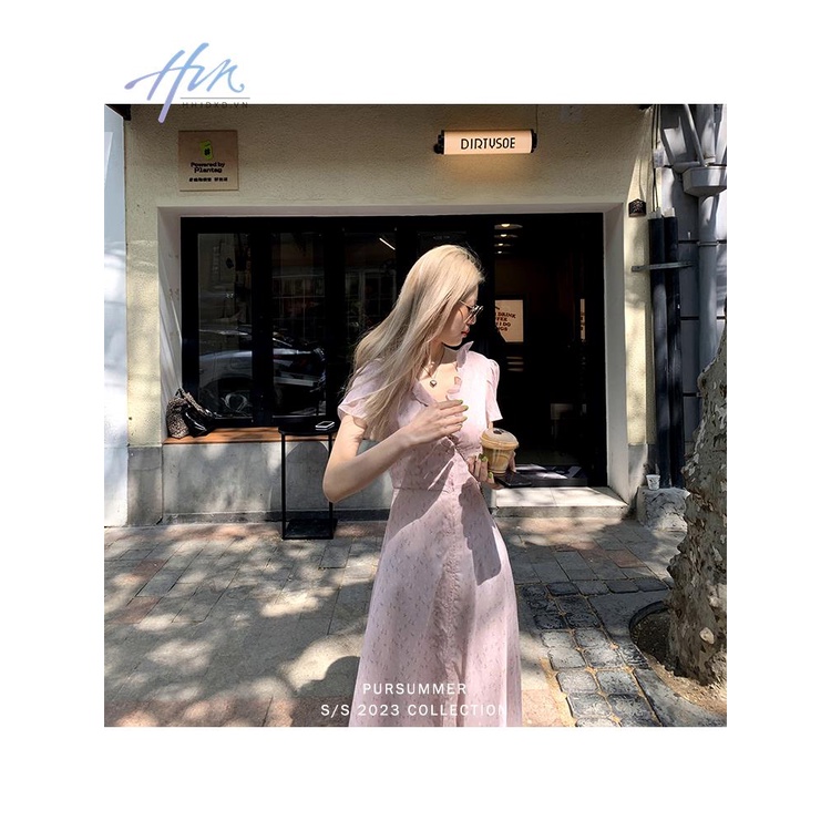 Đầm Dài Phối Bèo Nhún Thời Trang Mới 2023