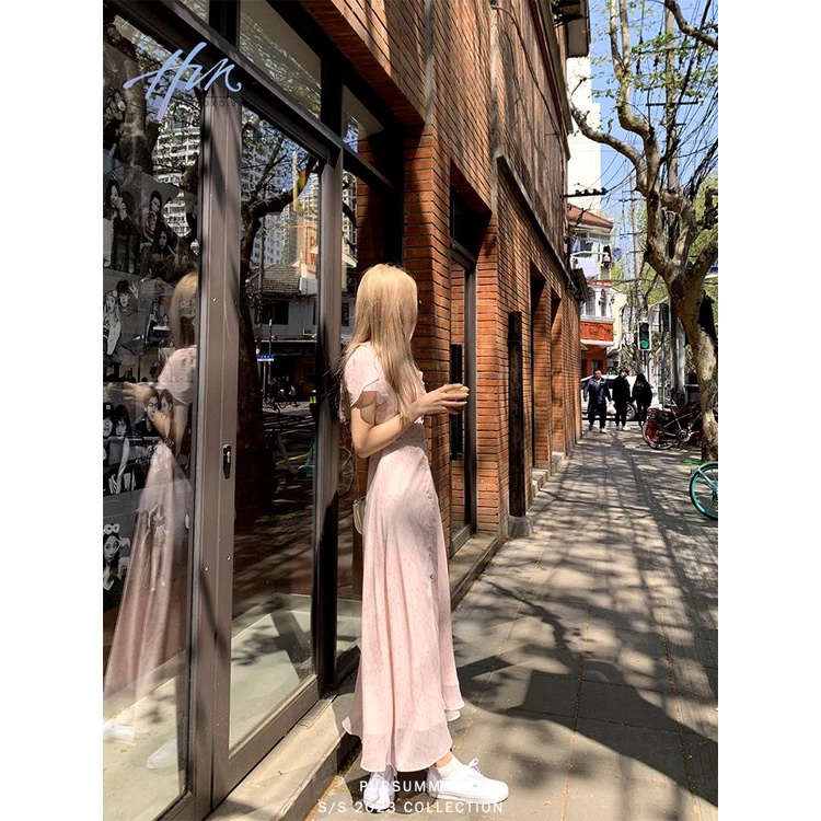 Đầm Dài Phối Bèo Nhún Thời Trang Mới 2023