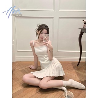 Đầm Hai Dây Xếp Ly Mùa Hè Phong Cách Pháp Kiểu Mới Cho Nữ
