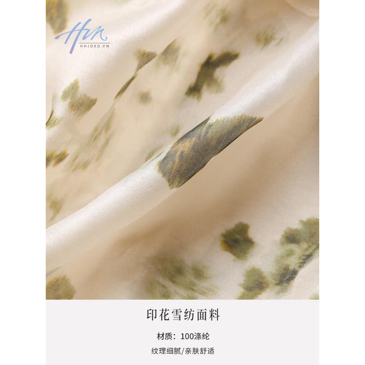 Đầm Hai Dây Dáng Dài Họa Tiết Hoa Phong Cách Retro Pháp