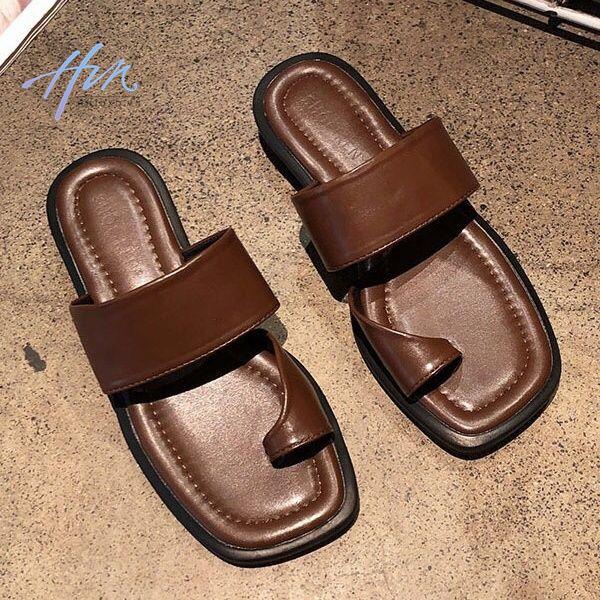 Sandal Hở Ngón Đế Bằng Mũi Vuông Phong Cách Thời Trang Mùa Hè 2023 Mới Cho Nữ