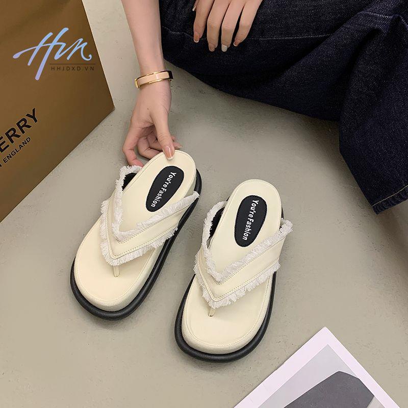 Sandal Xỏ Ngón Mùa Hè Đế Dày Phong Cách La Mã Mới Cho Nữ
