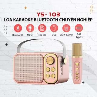 Loa karaoke bluetooth mini ys-103 kèm 1 micro không dây công suất 5w âm thanh siêu hay-loa karaoke mini bluetooth ys-105