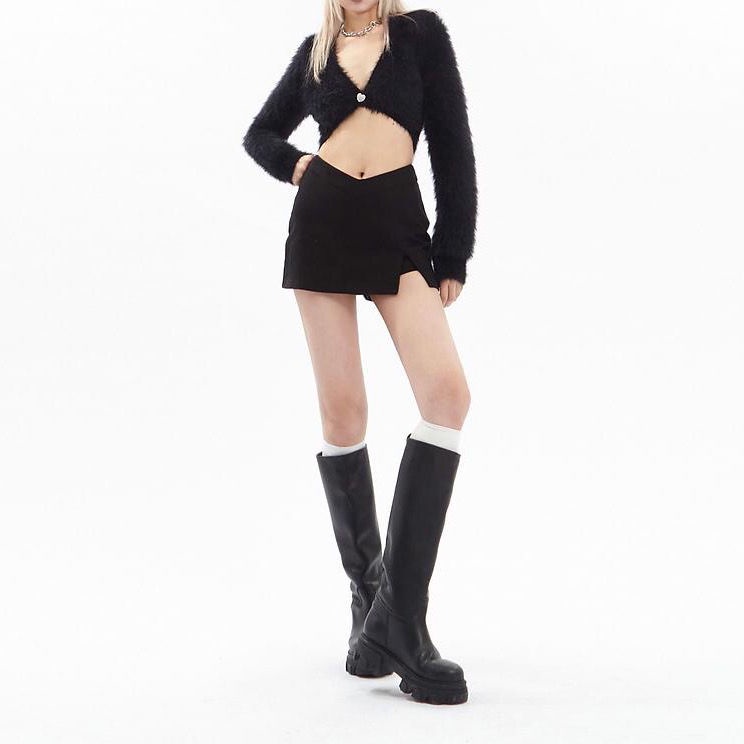 Jiashuchenga Quần Culottes Cạp Cao Ôm Dáng Xẻ Tà Một Bước Chống Chói Thời Trang Xuân Hè Cho Nữ