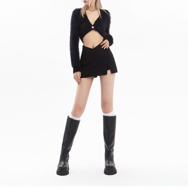 Jiashuchenga Quần Culottes Cạp Cao Ôm Dáng Xẻ Tà Một Bước Chống Chói Thời Trang Xuân Hè Cho Nữ