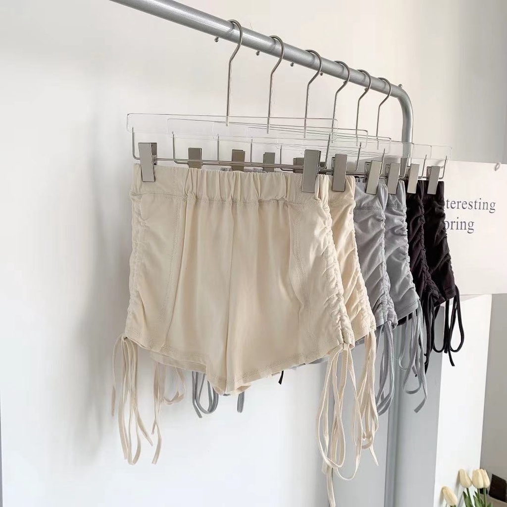 Quần Short Thể Thao Lưng Cao Dáng Rộng Cột Dây Thời Trang Mùa Hè Cho Nữ