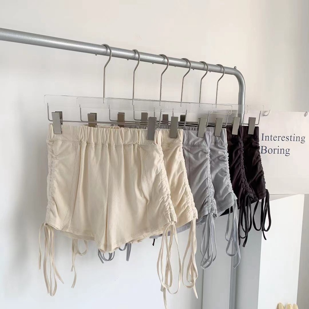 Quần Short Thể Thao Lưng Cao Dáng Rộng Cột Dây Thời Trang Mùa Hè Cho Nữ