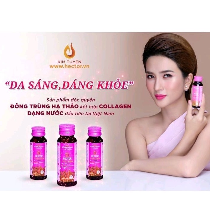 Hector Collagen - Nước Đông Trùng Hạ Thảo Hector Collagen hộp 10 chai x 50ml