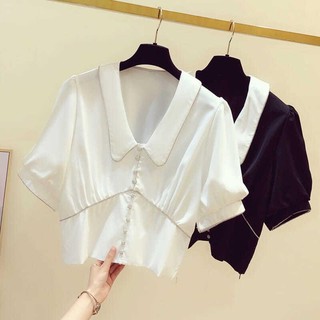Áo sơ mi chiffon tay ngắn thời trang mùa hè 2022 mới cho nữ