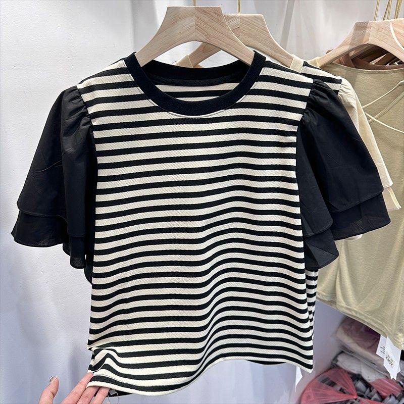 Áo Thun Nữ Ngắn Tay Cổ Tròn Thời Trang Hàn