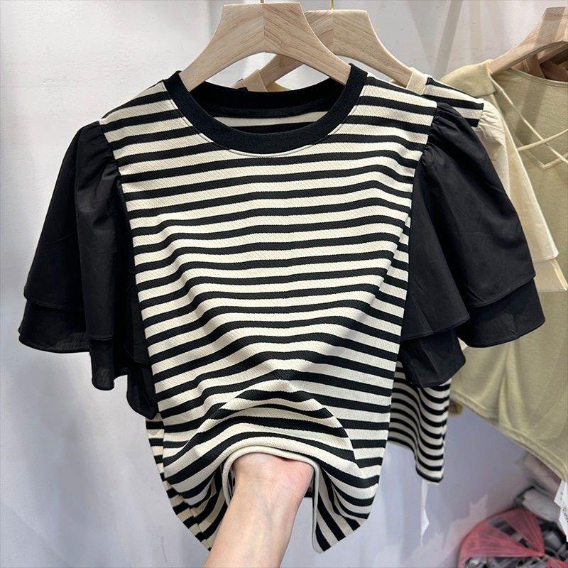 Áo Thun Nữ Ngắn Tay Cổ Tròn Thời Trang Hàn