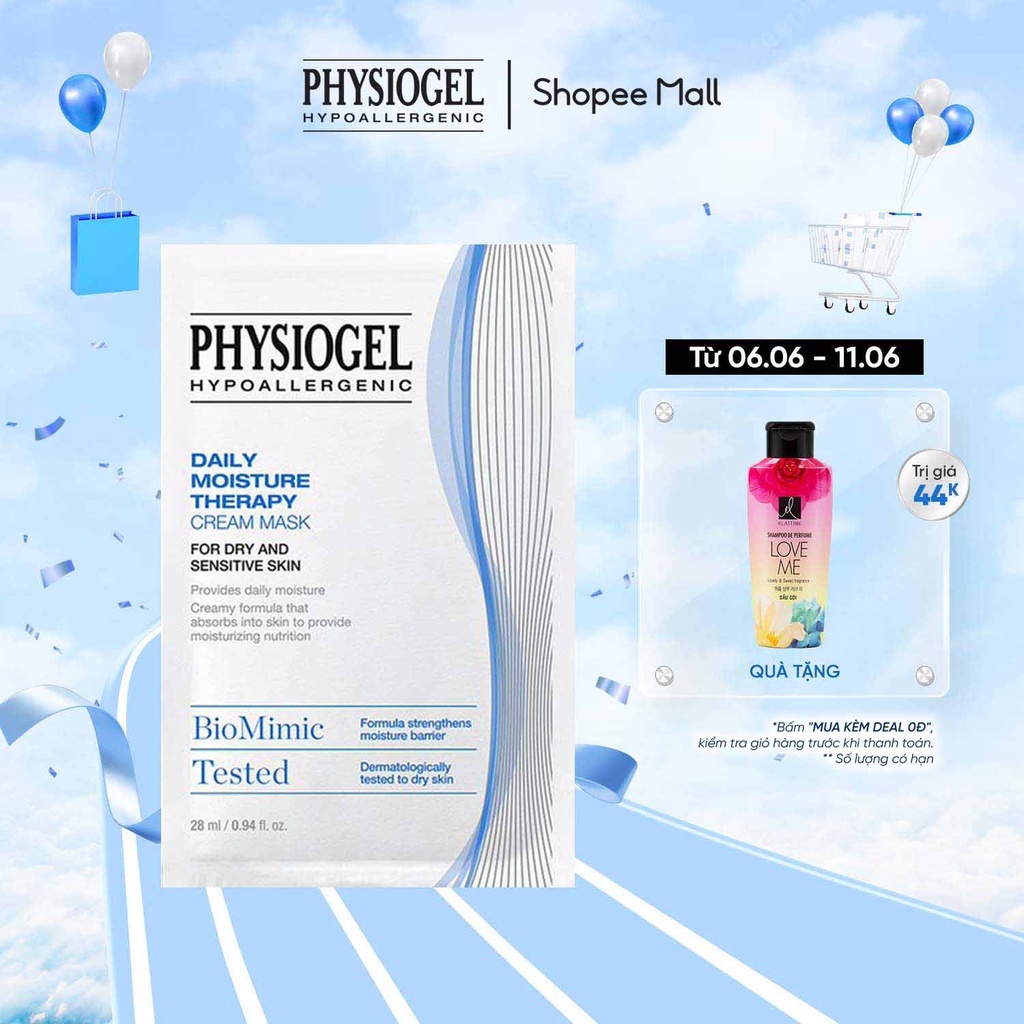 Mặt nạ dưỡng ẩm da hằng ngày Physiogel Daily Moisture Therapy Cream Mask 1pcs cho da khô và da nhạy cảm 28ml