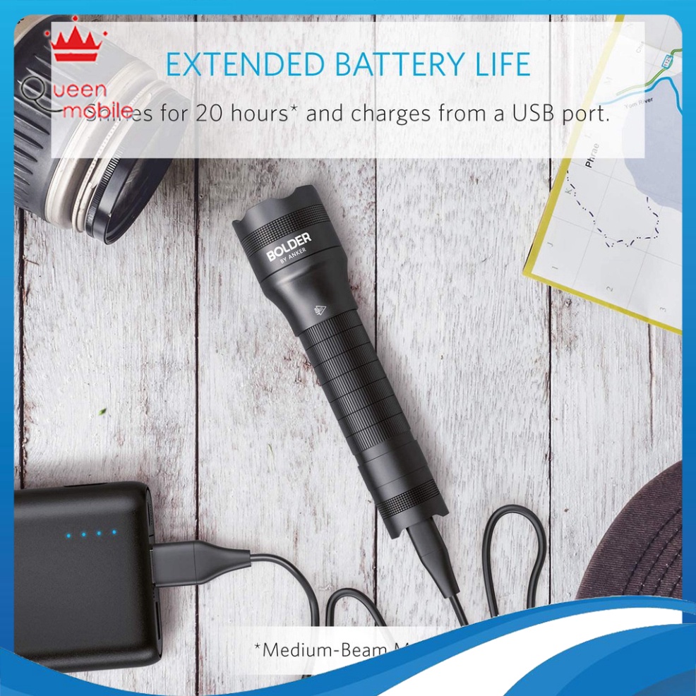 Đèn pin Anker Bolder LC40 pin sạc, 400 lumen, 5 chế độ sáng, chống nước ip65 - CHÍNH HÃNG PHÂN PHỐI, BẢO HÀNH 18 THÁNG [