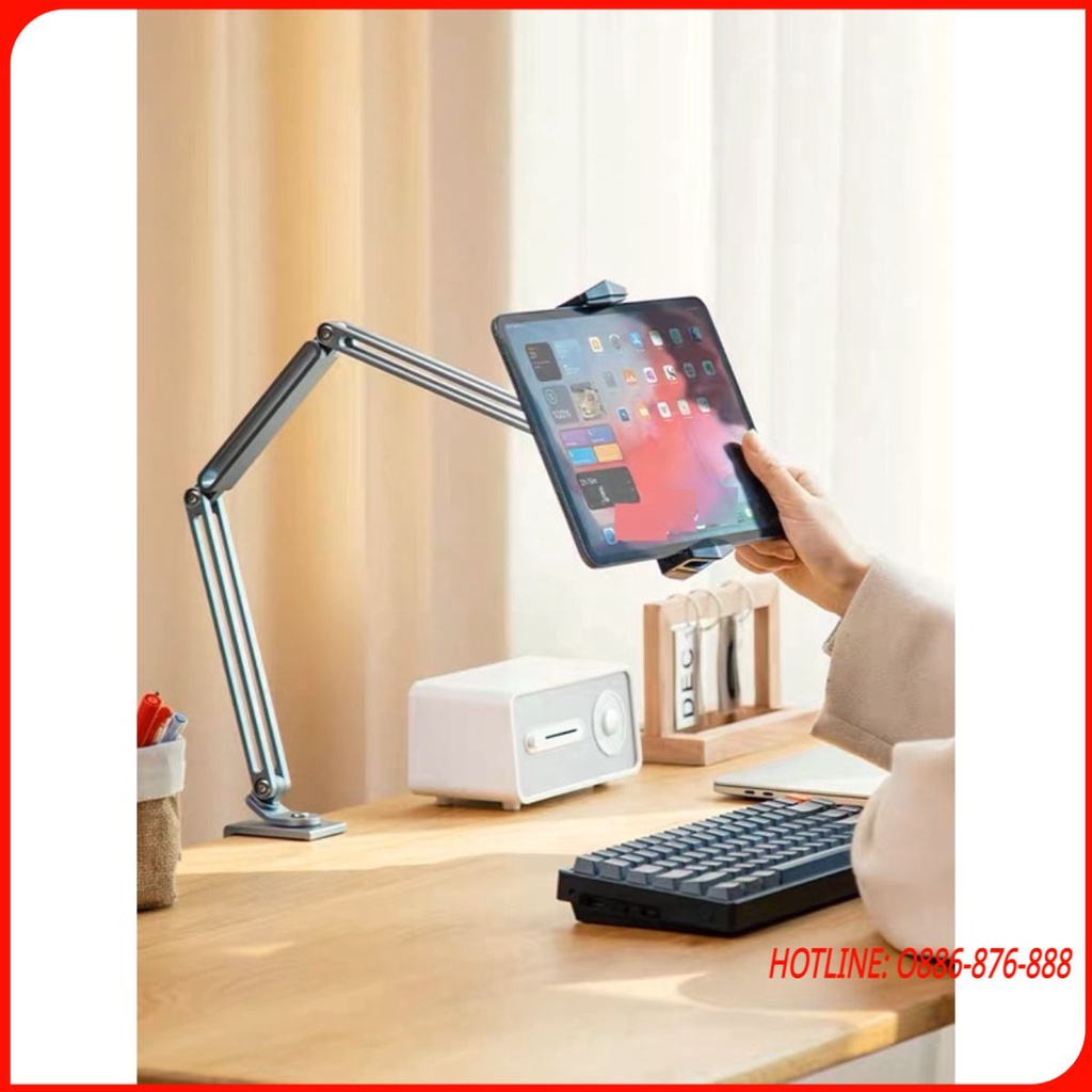 P60, P67, Arm nâng, tay nâng máy tính bảng kẹp cố định vào bàn kiêm giá đỡ công thái học kẹp giữ máy.