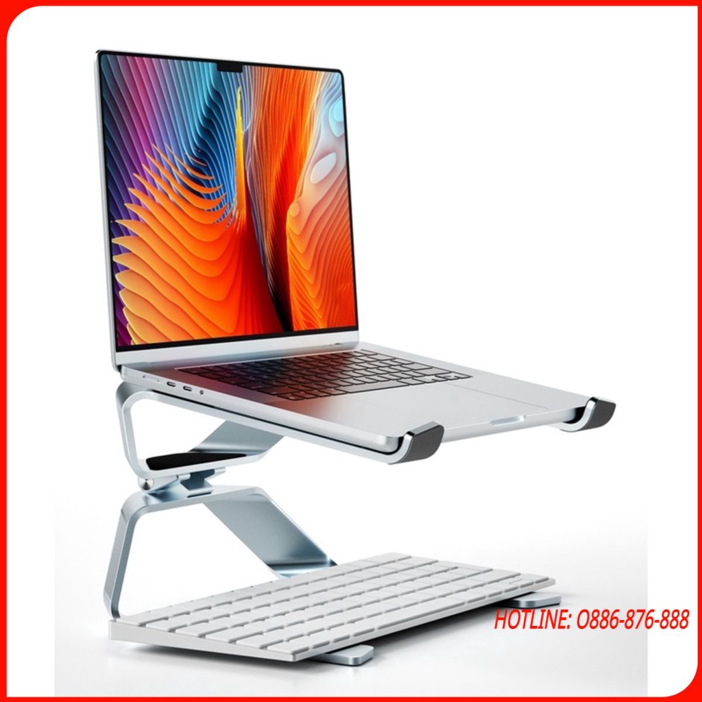 P69 Giá đỡ laptop nhôm thiết kế công thái học, điều chỉnh độ cao hướng dùng kê máy chắc chắn.