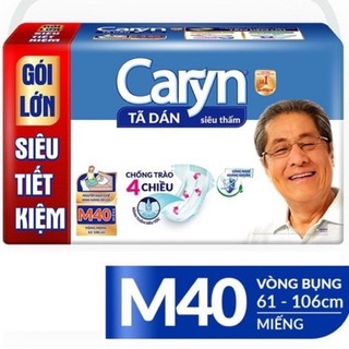 [túi lớn 40 miếng siêu tiết kiệm] caryn tã dán size m l [hàng caryn chính hãng]