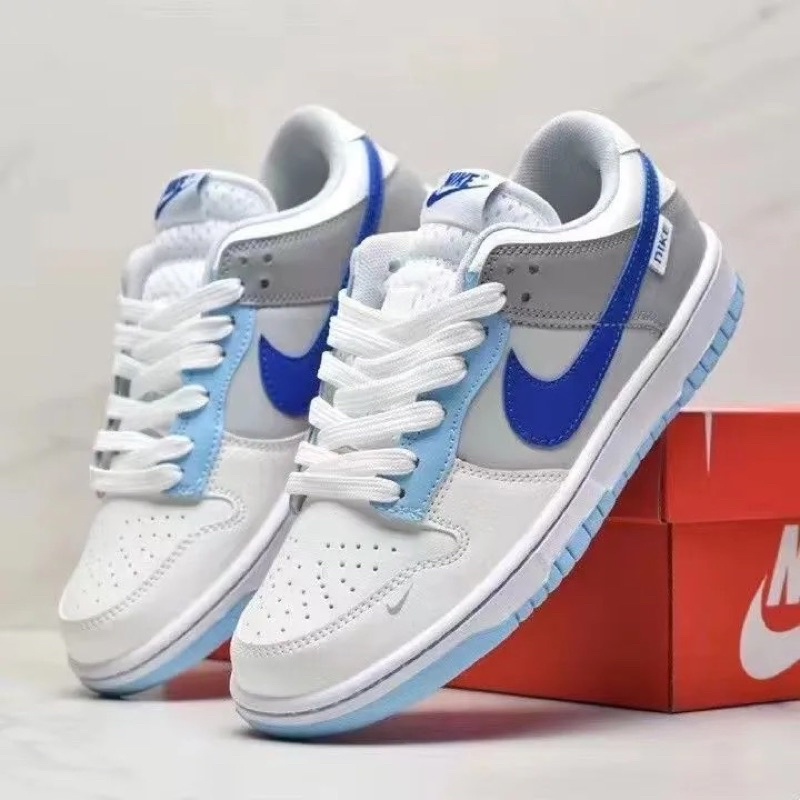 GIÀY SNEAKERS DUNK TRẮNG PHỐI LOGO XANH BLUE MẪU MỚI 2023