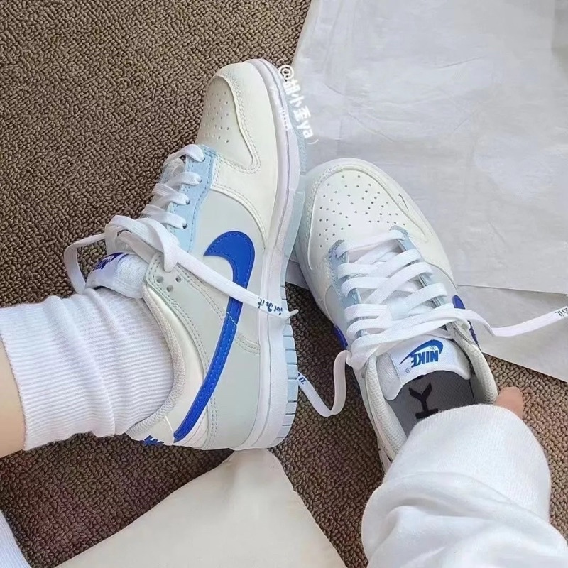 GIÀY SNEAKERS DUNK TRẮNG PHỐI LOGO XANH BLUE MẪU MỚI 2023