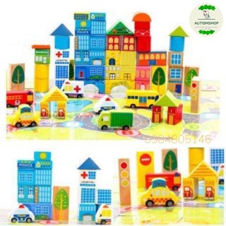 Bộ mô hình thành phố 62ct Autismshop