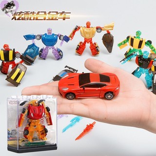 Mô hình xe hơi biến hình rô bốt mini bằng hợp kim tỉ lệ 1: 64