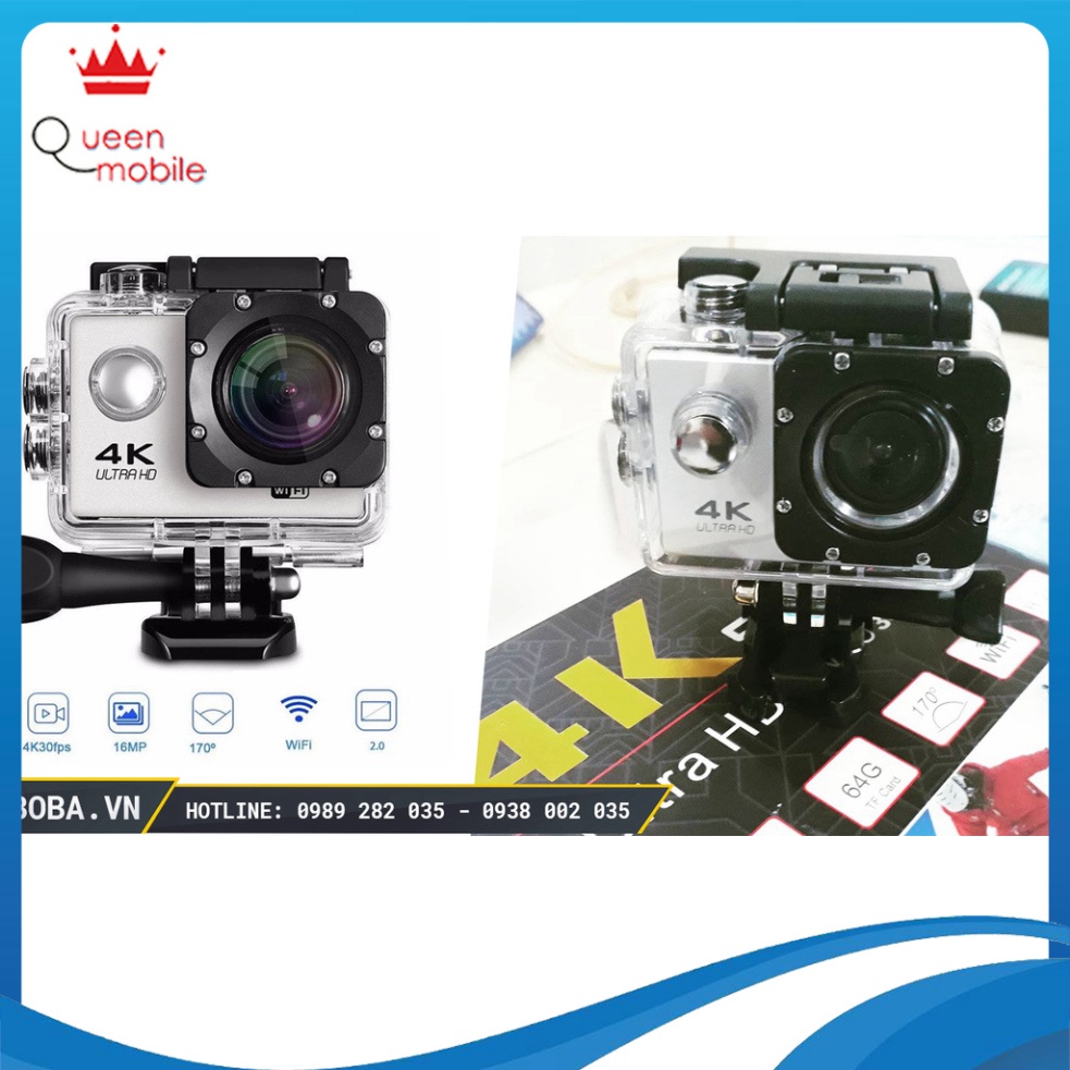 Camera hành trình chống nước chống rung 4K SPORT Ultra HD DV, kết nối wifi - CAMERA HÀNH TRÌNH XE MÁY WIFI [Queen Mobil